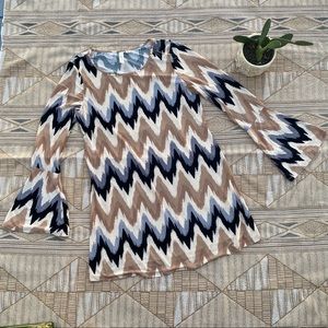 🌞Earthy Chevron Print bohemian mini dress